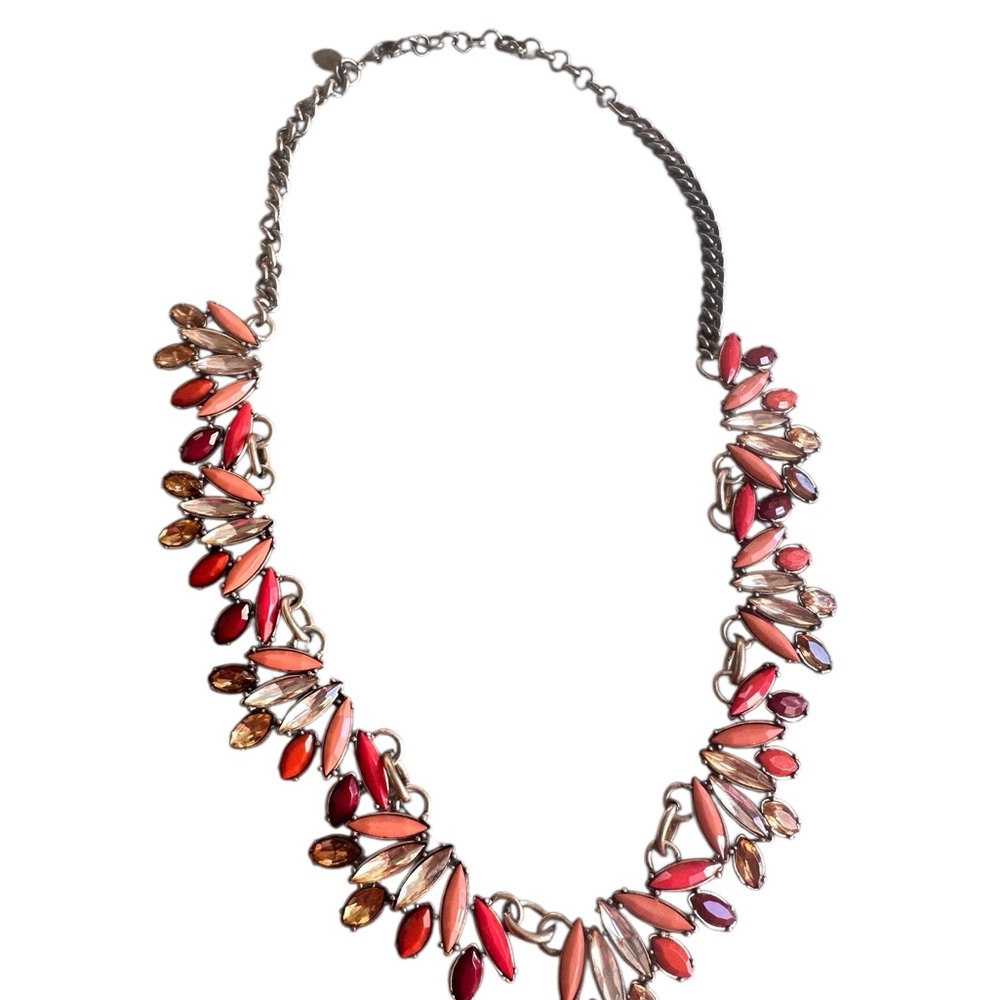 LOFT Autumn Colored Rhinestone Chunky Necklace - Picture 7 of 8